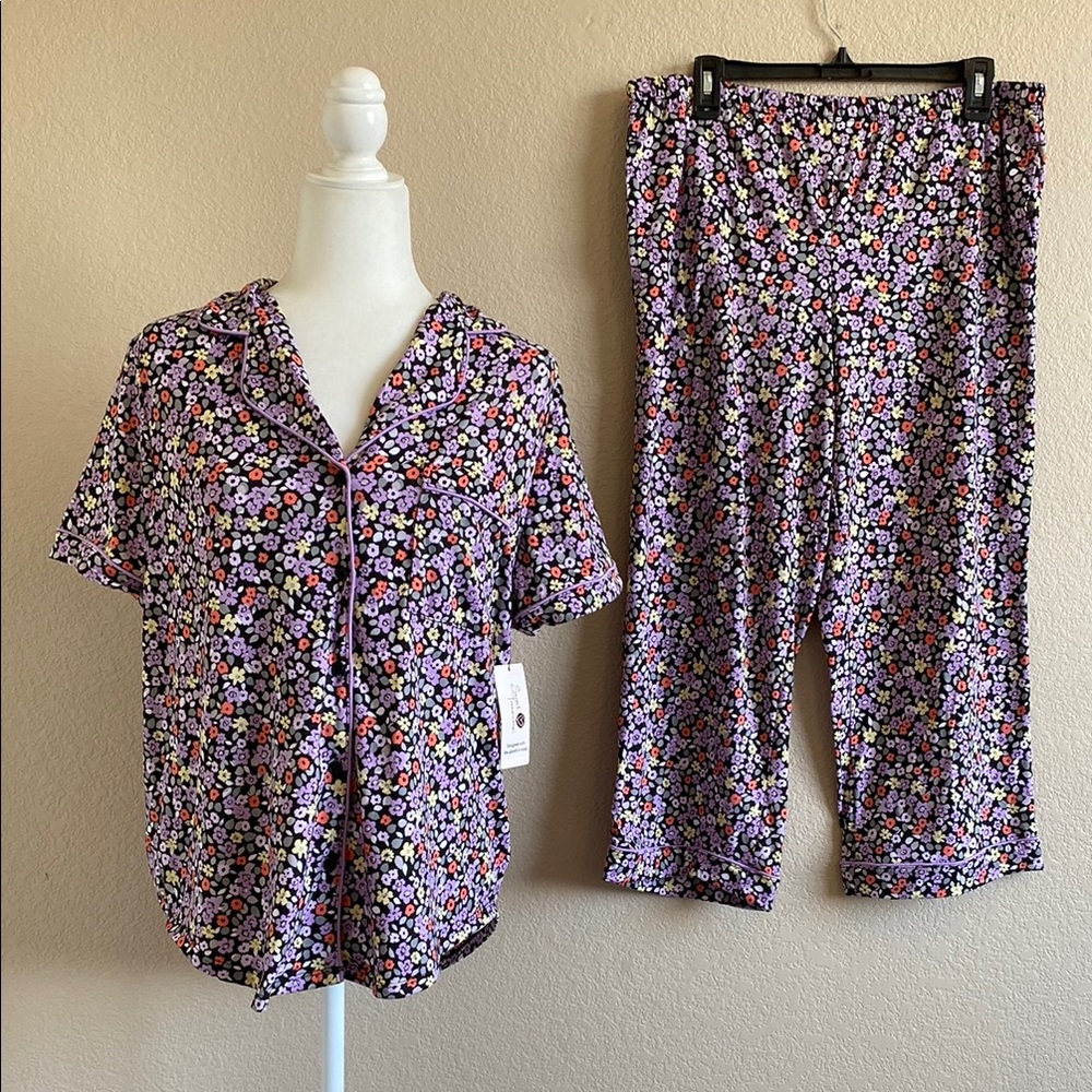 New Purple Floral Pajama Set